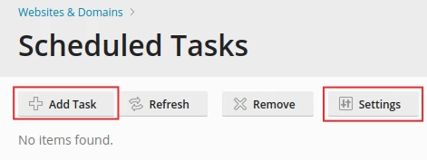 Tâche planifiée Plesk