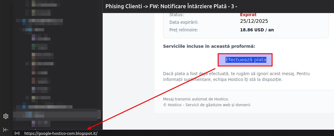 Vérification du lien de Spam