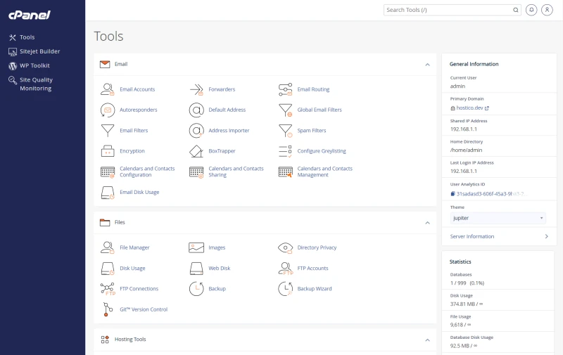 cPanel Control Panel